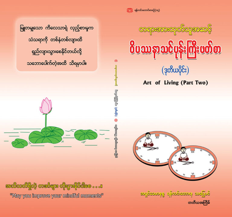တရားအားထုတ်သူအဆင့် ဝိပဿနာသင်ပုန်းကြီးဖတ်စာ (ဒုတိယပိုင်း)