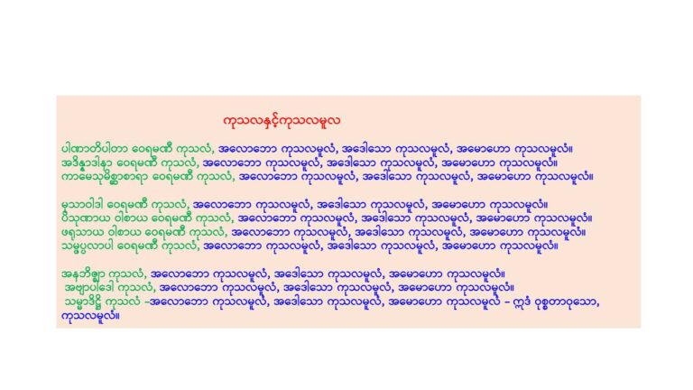 18 Magga (ပဋ္ဌာန်းသင်ခန်းစာ)-၁